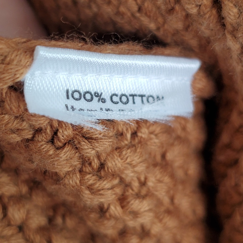 L.L.Bean Signature Cotton Funnel‎ Neck Cotton Fisherman Cable Knit Sweater Small - Picture 9 of 9
